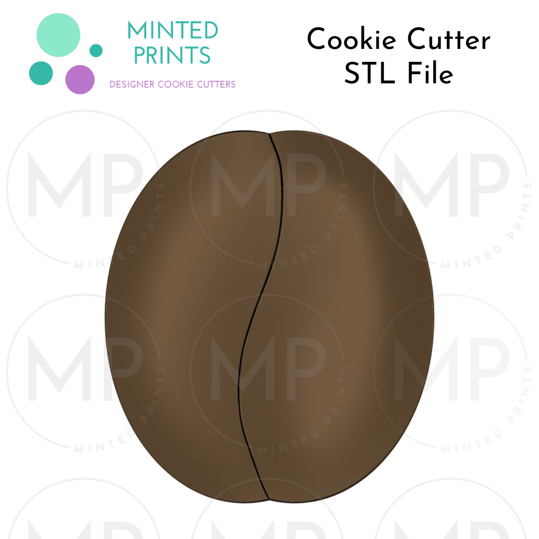 Coffee Bean Cookie Cutter STL DIGITAL FILE