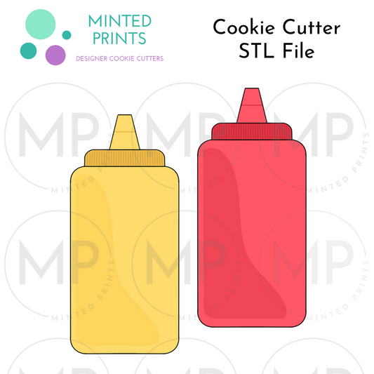 Condiment Bottle Cookie Cutter STL DIGITAL FILE