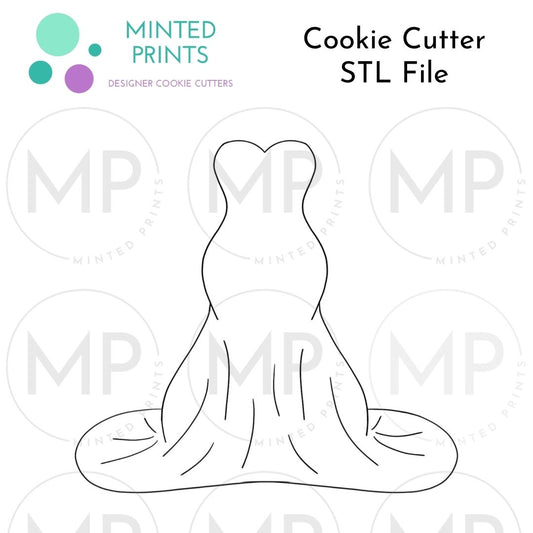 Mermaid Gown Cookie Cutter STL DIGITAL FILE