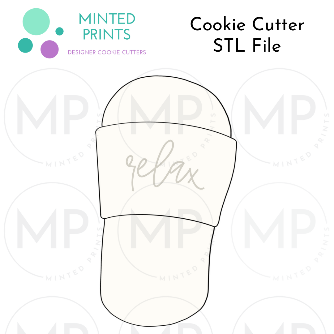 Single Slipper Cookie Cutter STL DIGITAL FILE