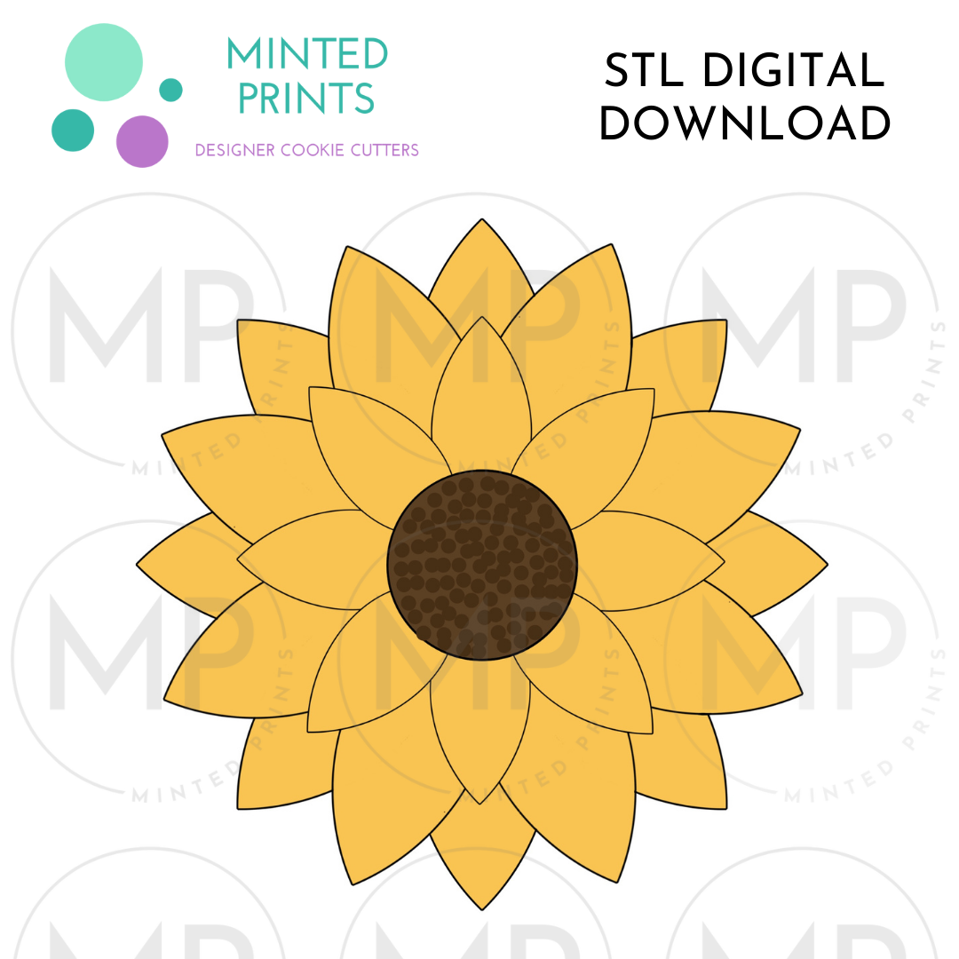 Sunflower Cookie Cutter Stl Digital Download Minted Prints