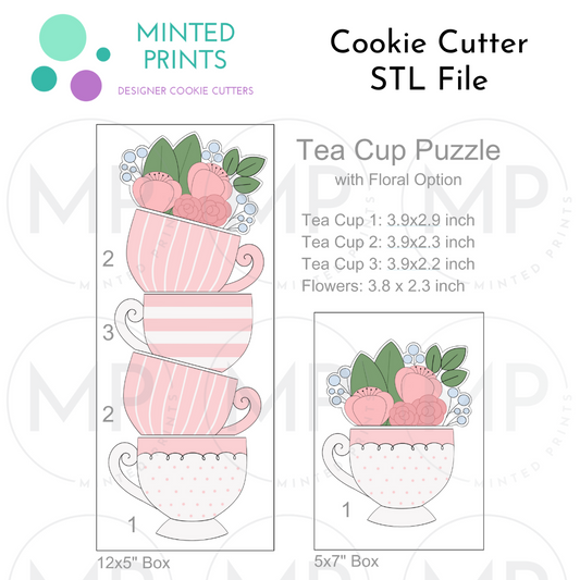 Teacup Puzzle Cookie Cutter STL DIGITAL FILES