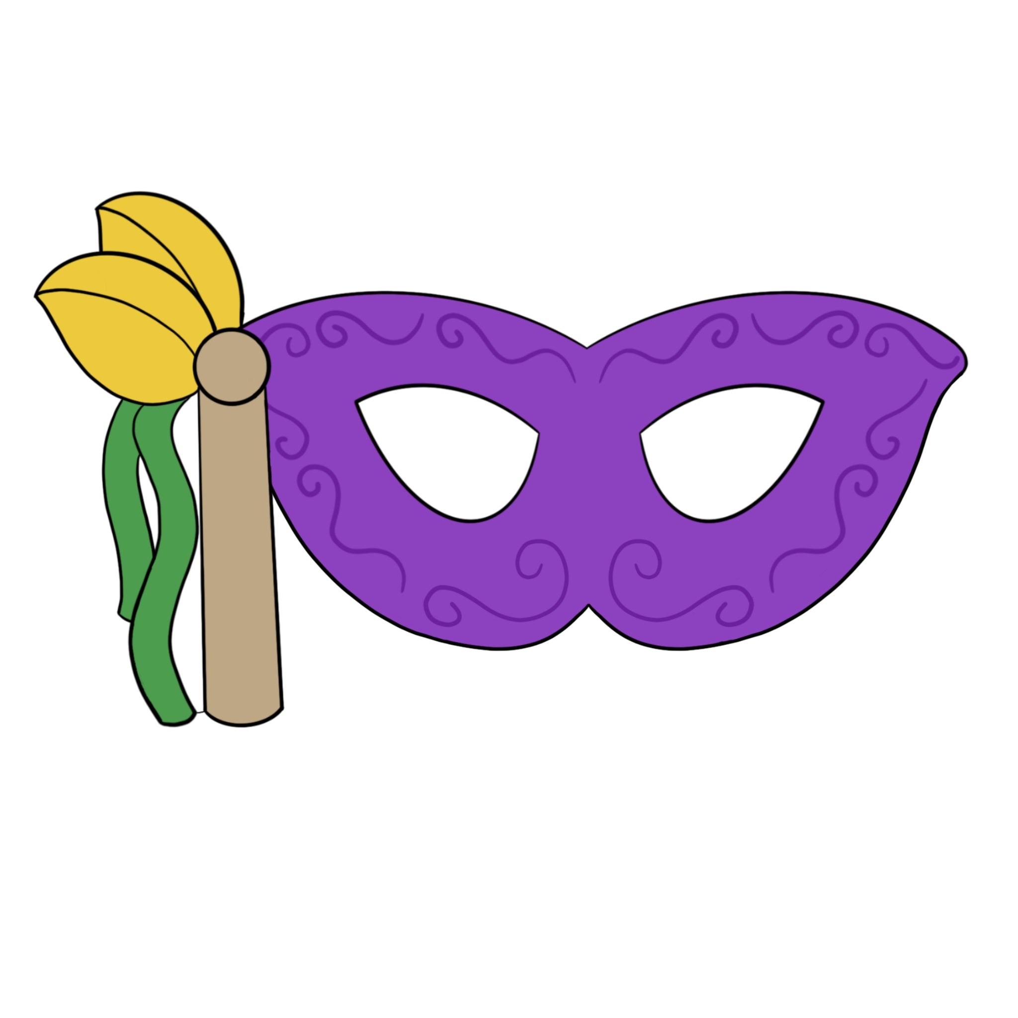 Mardi Gras Mask w/ Feathers Cookie Cutter