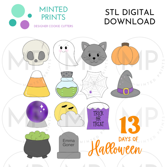 13 Days of Halloween Minis Cookie Cutter STL DIGITAL DOWNLOAD