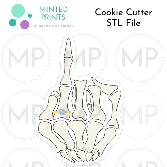 Engaged Skeleton Hand Cookie Cutter STL DIGITAL FILE