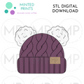 2-Pom Beanie Cookie Cutter STL DIGITAL DOWNLOAD