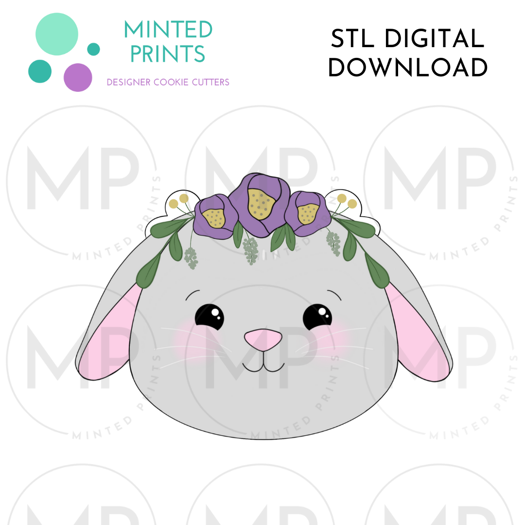 2024 Floral Bunny 2 Cookie Cutter STL DIGITAL DOWNLOAD