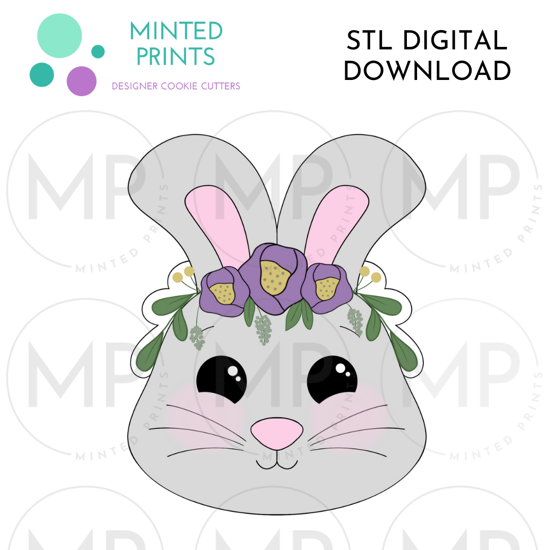 2024 Floral Bunny Cookie Cutter STL DIGITAL DOWNLOAD