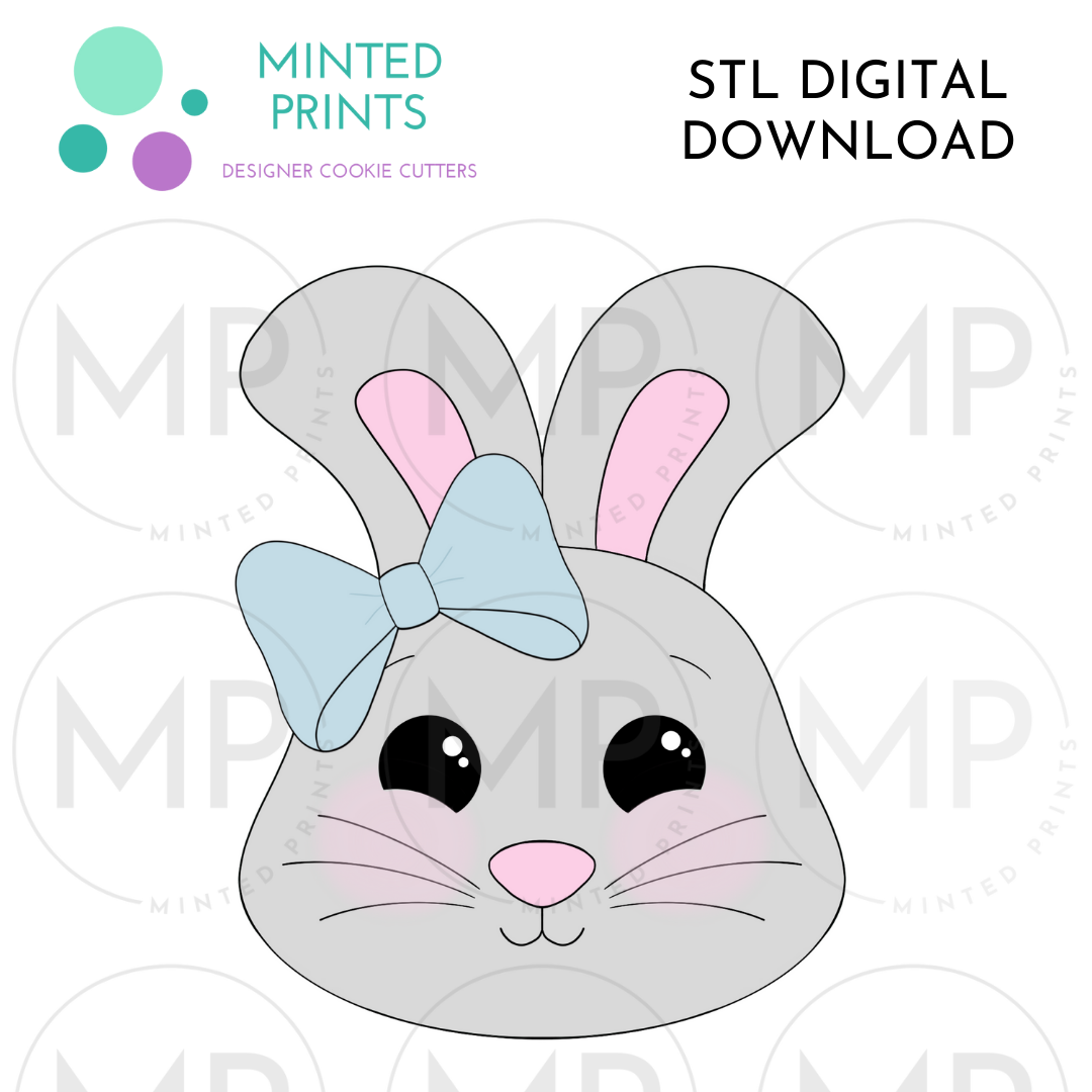 2024 Girly Bunny Cookie Cutter STL DIGITAL DOWNLOAD