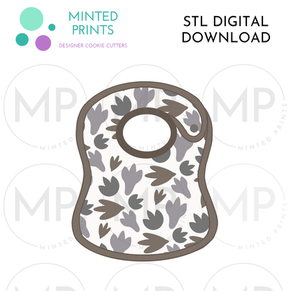 Baby Bib 2 Cookie Cutter STL DIGITAL DOWNLOAD