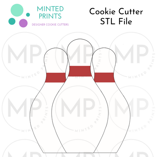 3 Bowling Pins Cookie Cutter STL DIGITAL FILE