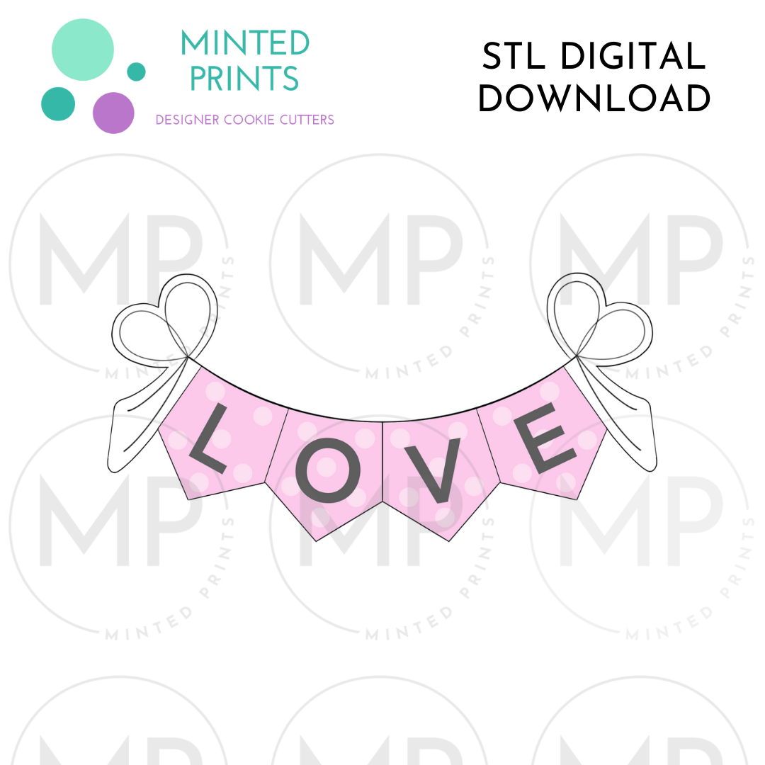 4 Flag Banner Cookie Cutter STL DIGITAL DOWNLOAD