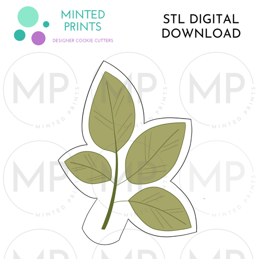 4 Leaf Branch Cookie Cutter STL DIGITAL DOWNLOAD