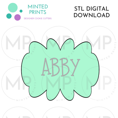 Abby Plaque Cookie Cutter STL DIGITAL DOWNLOAD