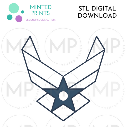 Air Force Logo Cookie Cutter STL DIGITAL DOWNLOAD