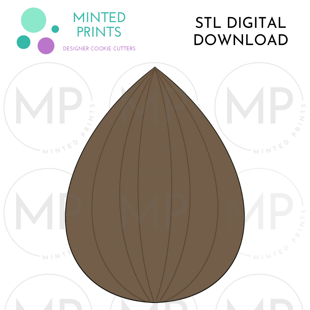 Almond Cookie Cutter STL DIGITAL DOWNLOAD