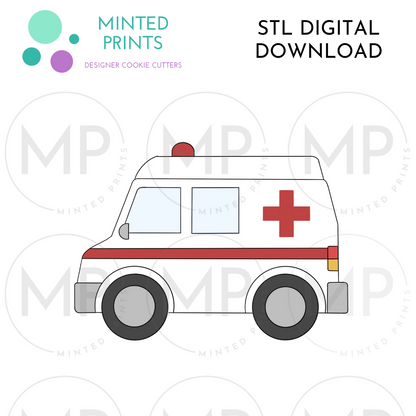 Ambulance Cookie Cutter STL DIGITAL DOWNLOAD