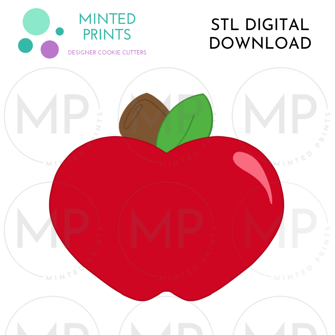 Apple Cookie Cutter STL DIGITAL DOWNLOAD