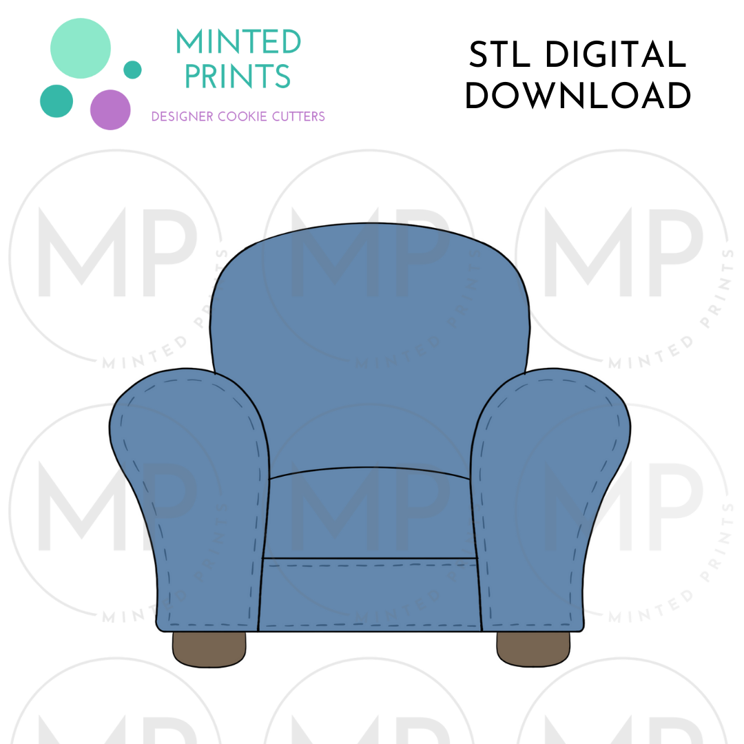 Arm Chair Cookie Cutter STL DIGITAL DOWNLOAD