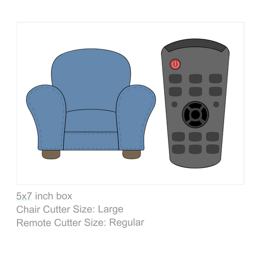 Armchair & Remote Set Cookie Cutter & STLs