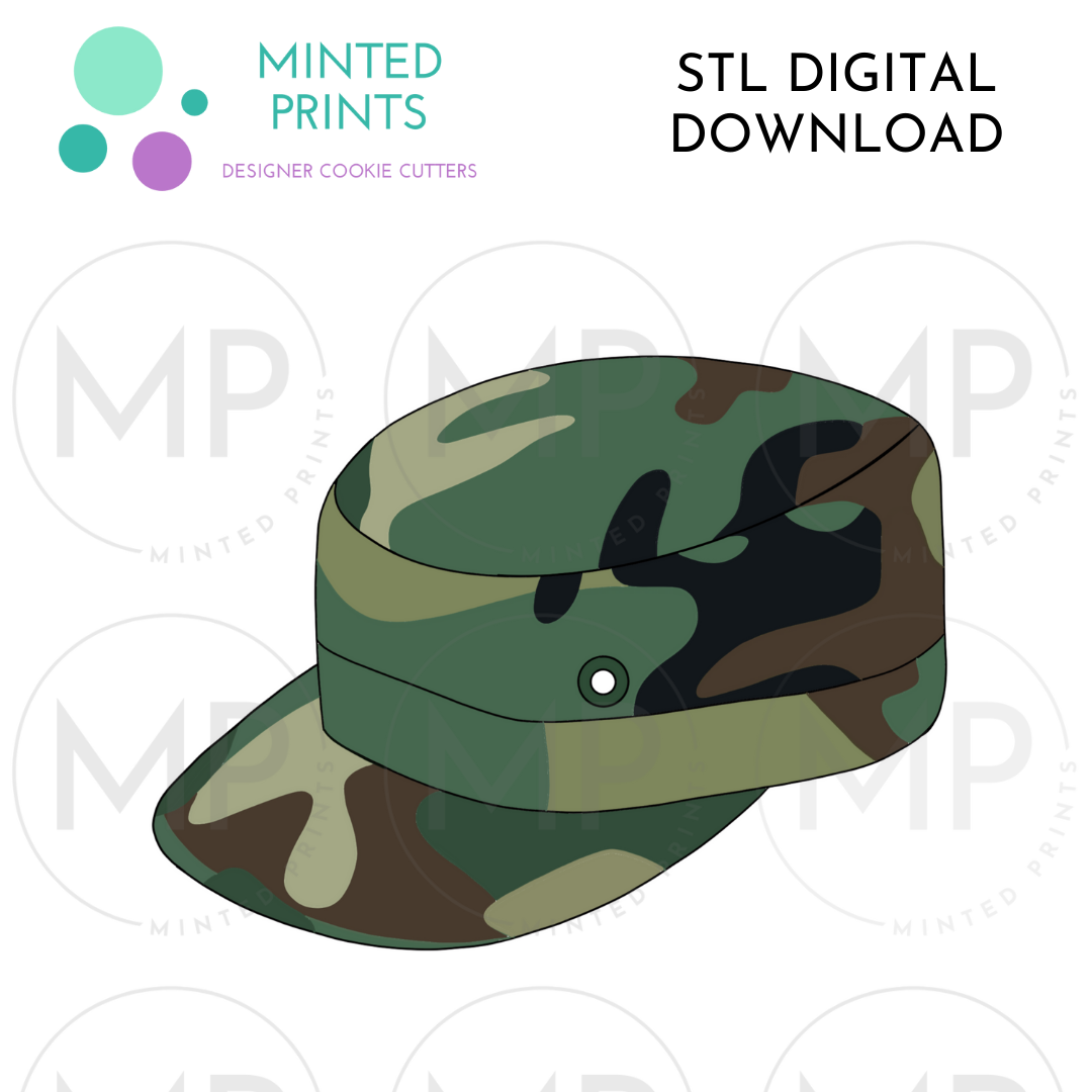 Army Hat Cookie Cutter STL DIGITAL DOWNLOAD