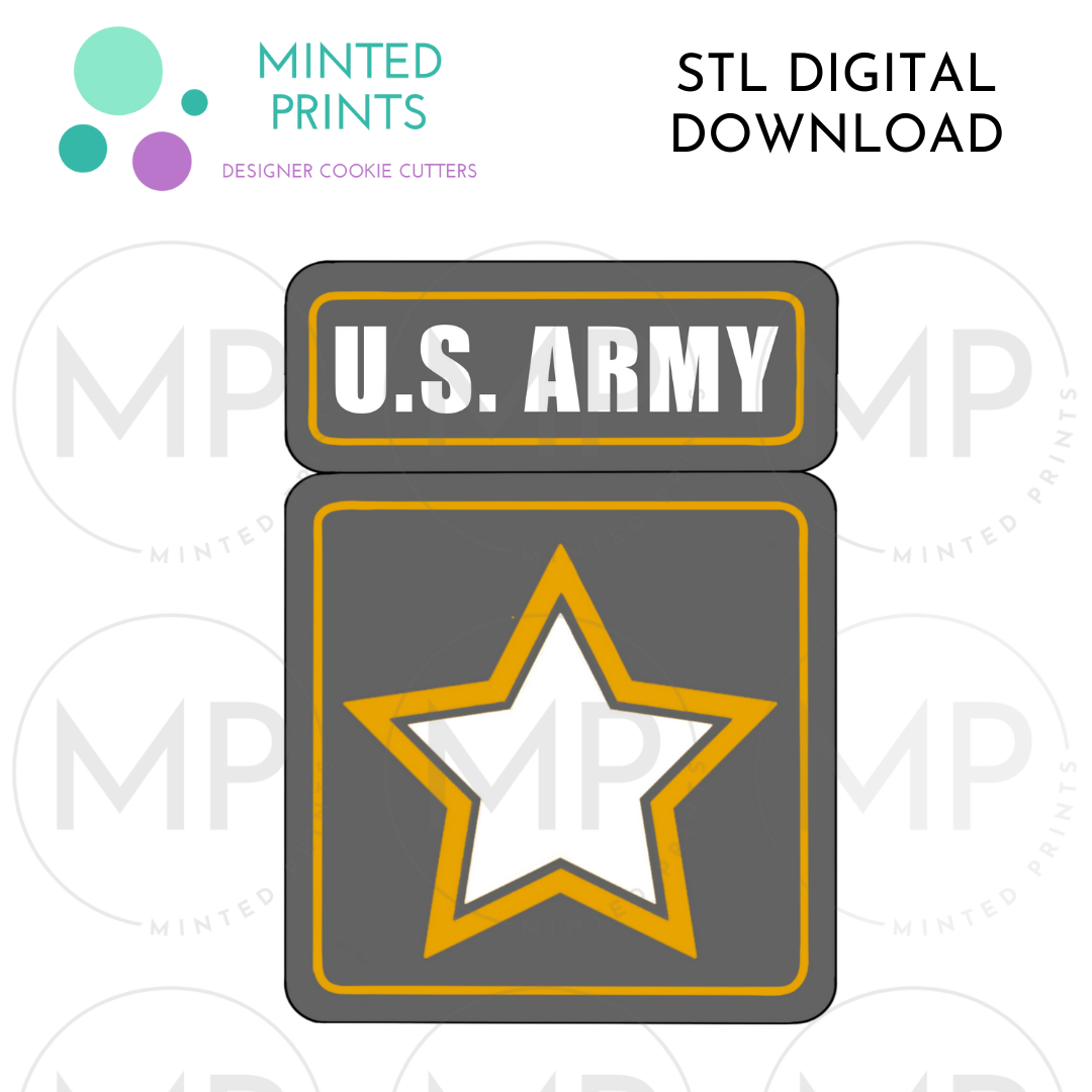 Army Logo Cookie Cutter STL DIGITAL DOWNLOAD