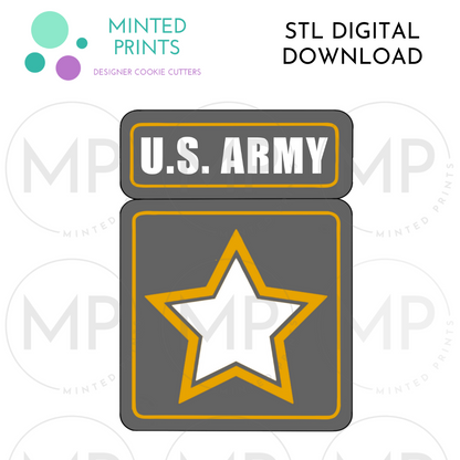 Army Logo Cookie Cutter STL DIGITAL DOWNLOAD