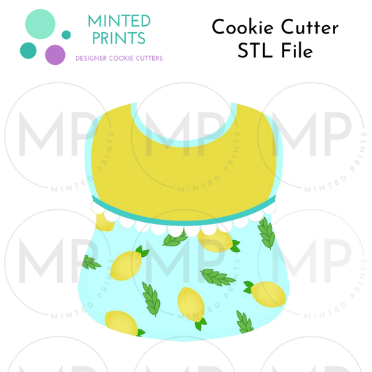 Baby Bib 1 Cookie Cutter STL DIGITAL DOWNLOAD