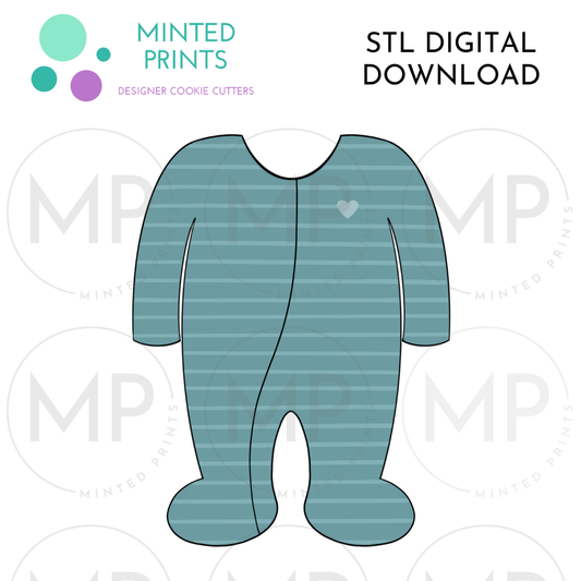 Footsie Onesie Cookie Cutter STL DIGITAL DOWNLOAD