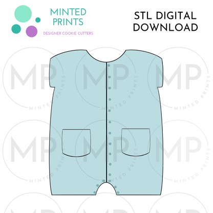 Baby Romper 2 Cookie Cutter STL DIGITAL DOWNLOAD