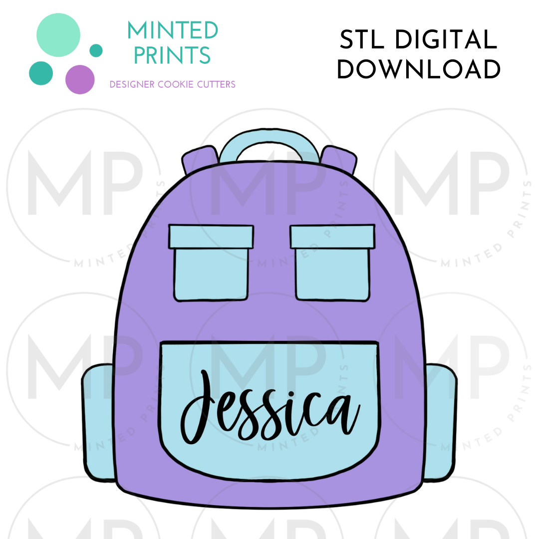 Backpack Cookie Cutter STL DIGITAL DOWNLOAD