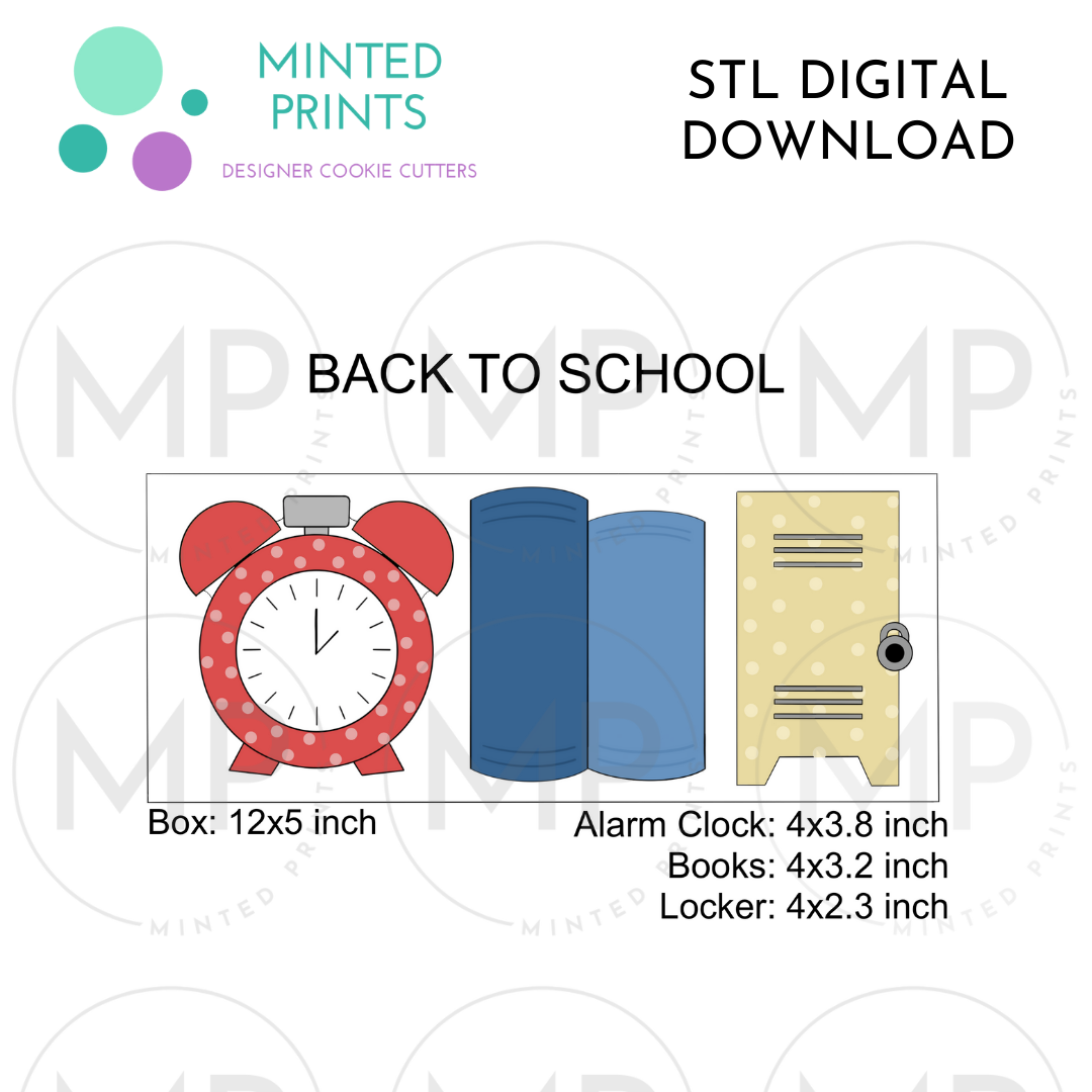 Back to School (Set of 3) Cookie Cutter STL DIGITAL DOWNLOAD