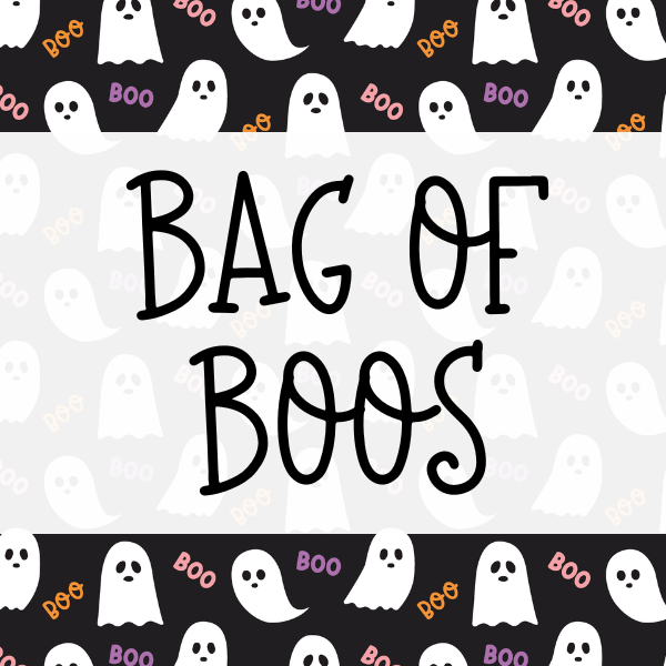 Bag of Boos (Black, Square) Cookie Tag, 2 Inch Square