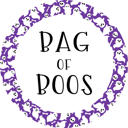 Bag of Boos (Purple Ghosts) Cookie Tag, 2 Inch