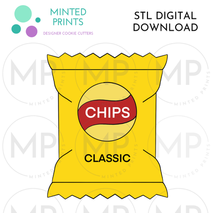 Bag of Chips Cookie Cutter STL DIGITAL DOWNLOAD