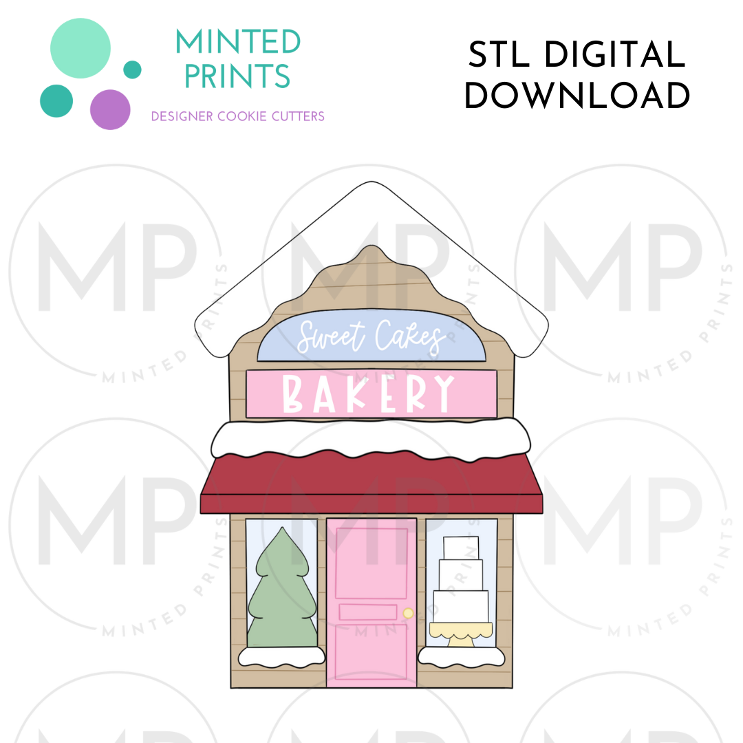 Village Bakery Shop Cookie Cutter STL DIGITAL DOWNLOAD