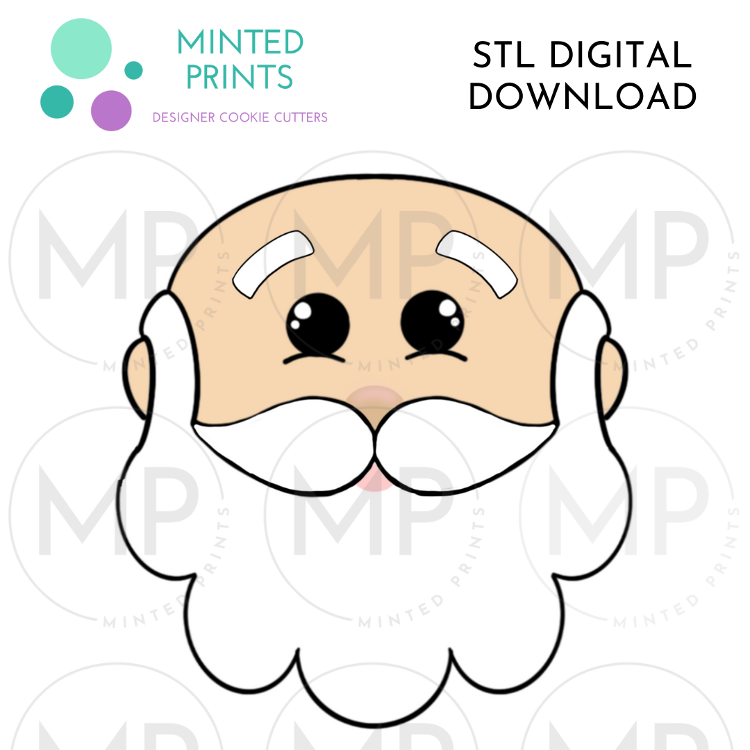 Bald Santa 2022 Cookie Cutter STL DIGITAL DOWNLOAD