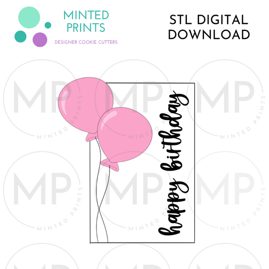 Balloon Plaque Cookie Cutter STL DIGITAL DOWNLOAD