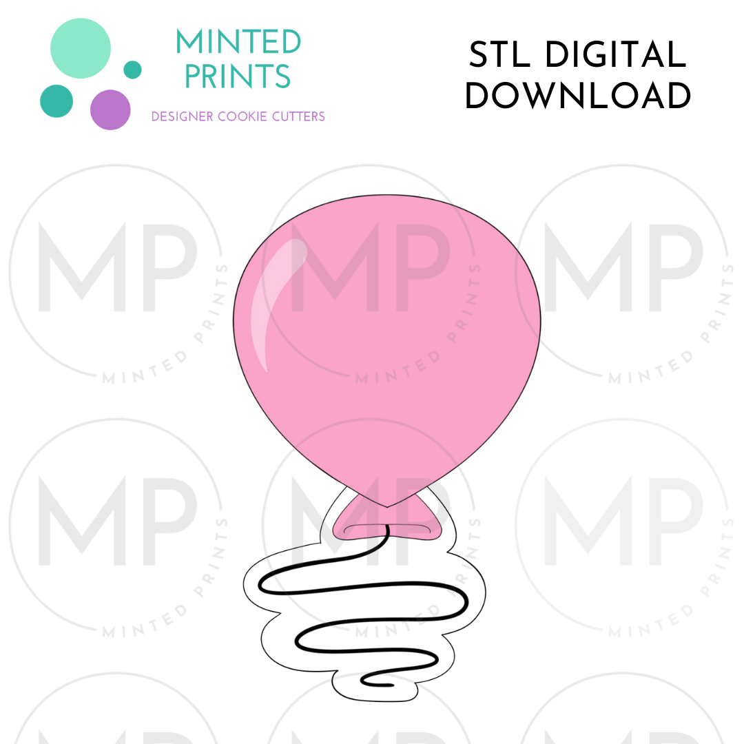 Balloon with STring Cookie Cutter STL DIGITAL DOWNLOAD