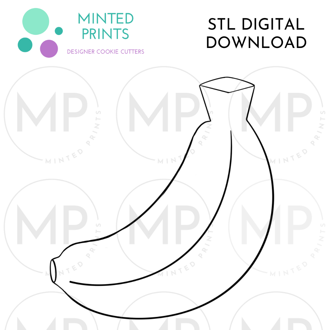 Banana Cookie Cutter STL DIGITAL DOWNLOAD