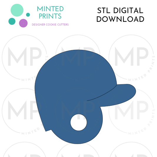 Baseball Helmet Cookie Cutter STL DIGITAL DOWNLOAD