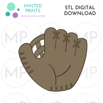 Baseball Mitt Cookie Cutter STL DIGITAL DOWNLOAD