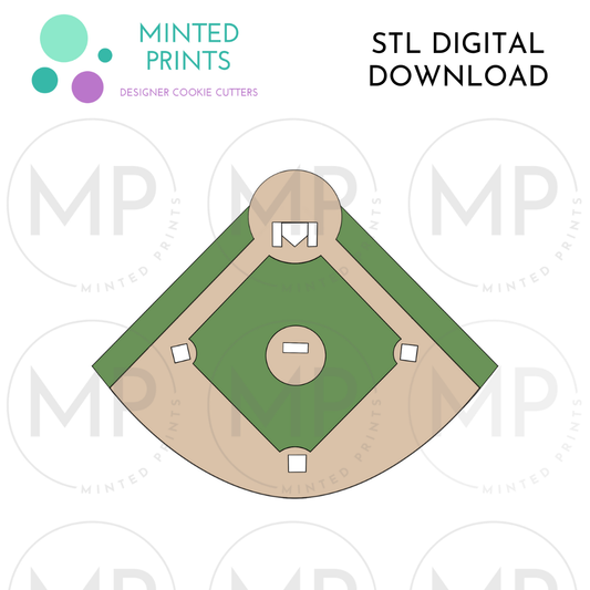 Baseball Diamond Cookie Cutter STL DIGITAL DOWNLOAD