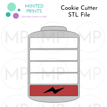 Battery Cookie Cutter STL DIGITAL FILE