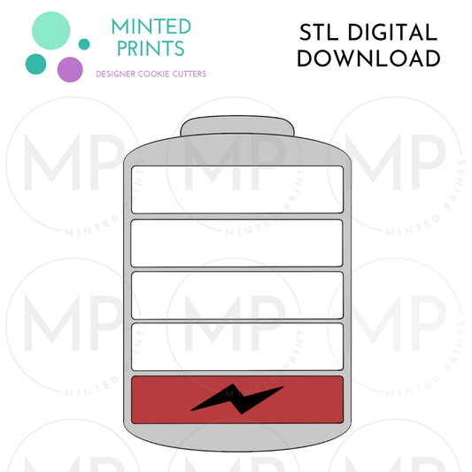 Battery Cookie Cutter STL DIGITAL DOWNLOAD