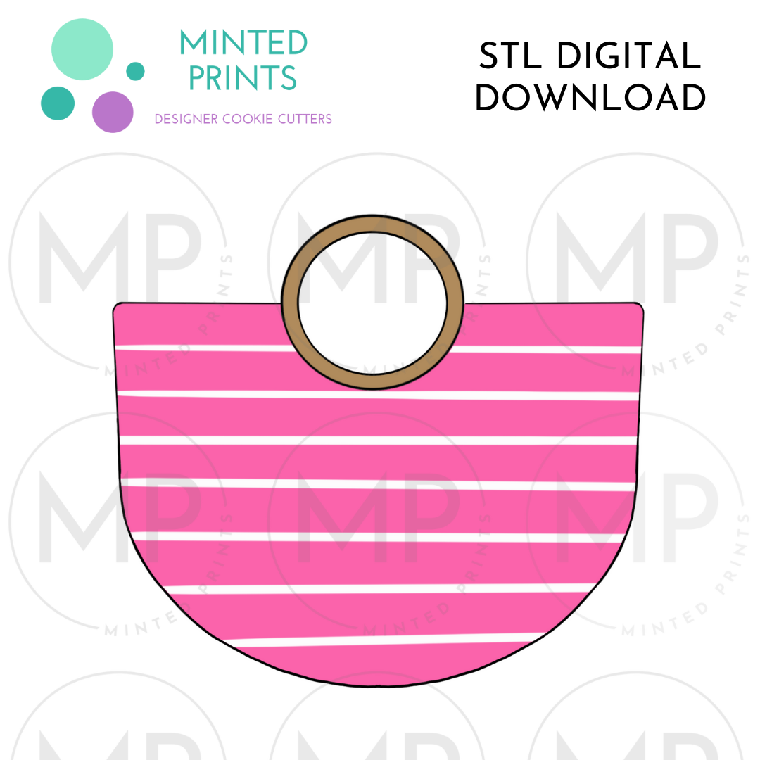 Beach Bag Cookie Cutter STL DIGITAL DOWNLOAD