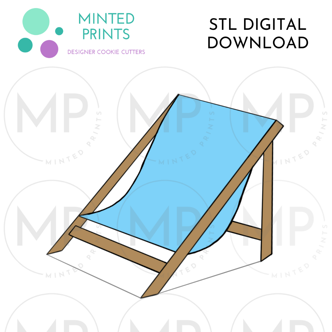 Beach Chair Cookie Cutter STL DIGITAL DOWNLOAD