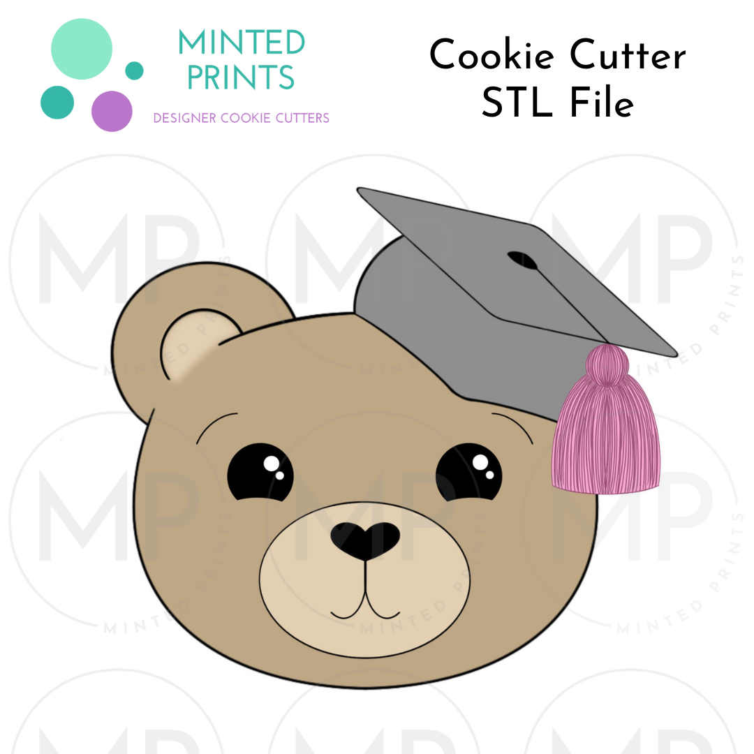 Bear Grad Cookie Cutter STL DIGITAL FILE