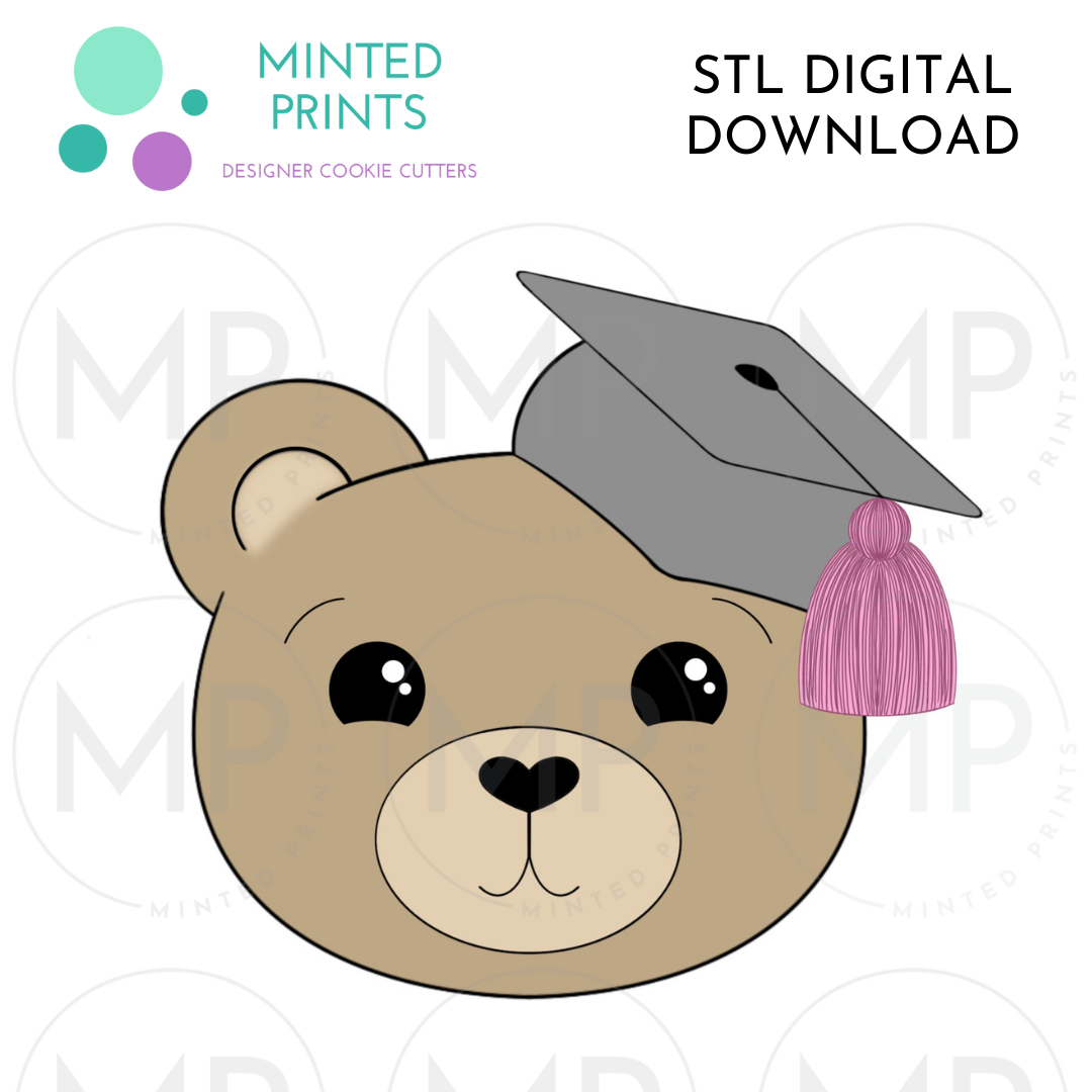 Bear Grad Cookie Cutter STL DIGITAL DOWNLOAD