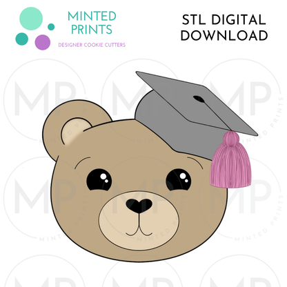 Bear Grad Cookie Cutter STL DIGITAL DOWNLOAD